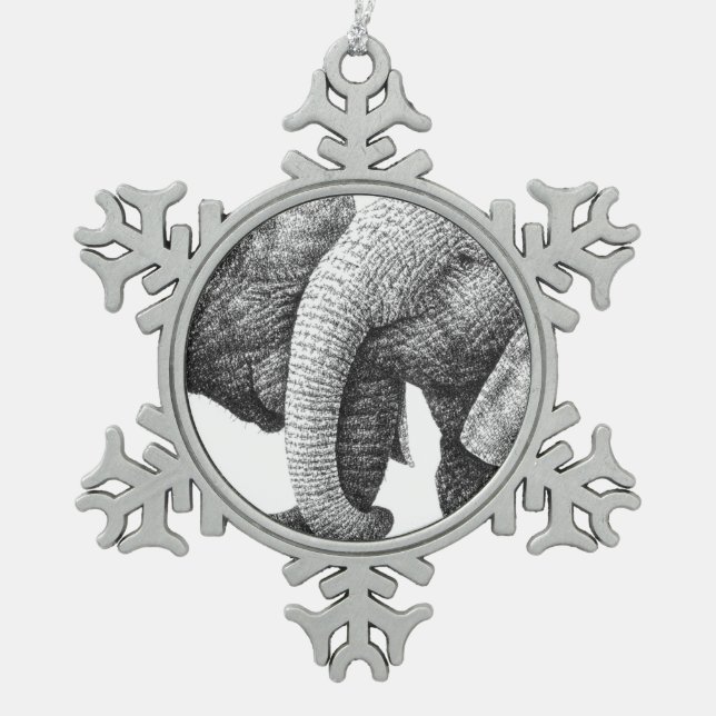Ornement Flocon De Neige Éléphants africains (Devant)