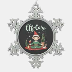 Ornement Flocon De Neige Elf Care Funny Christmas Elf Magique Self Care
