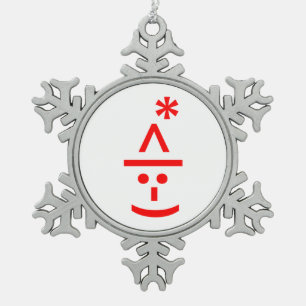 Ornement Flocon De Neige Elfe de Noël Emoticon Xmas ASCII Texte Art