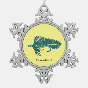 Ornement Flocon De Neige Émetteur Matuka vert, attache à la mouche, art de