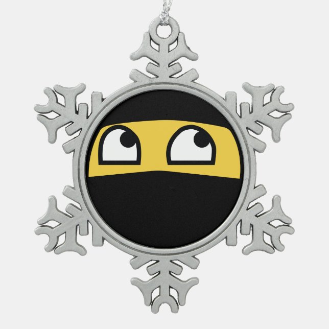 Ornement Flocon De Neige Emoji mignon de guerrier de Ninja (Devant)