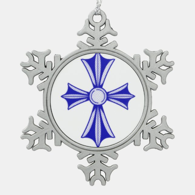 Ornement flocon de neige en étain/Croix celtique (Devant)