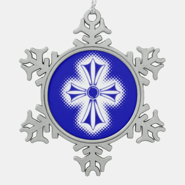 Ornement flocon de neige en étain/Croix celtique b (Devant)