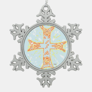 Ornement flocon de neige en étain /Croix grecque