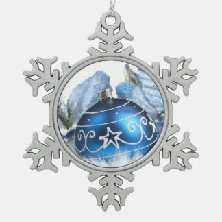Ornement flocon de neige en étain/Ornement bleu