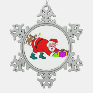 Ornement flocon de neige en étain/Père Noël