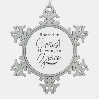 Ornement Flocon De Neige Enraciné dans le Christ Croissant en Grâce Noël
