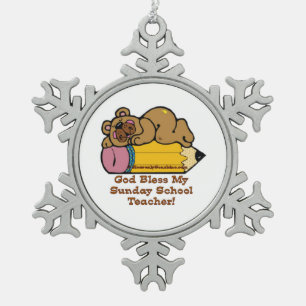 Ornement Flocon De Neige Enseignant de l'école du dimanche