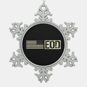 Ornement Flocon De Neige EOD - Drapeau noir