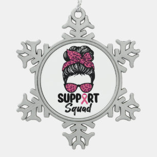 Ornement Flocon De Neige Équipe de soutien Nœud décoiffé Guerrière rose Can