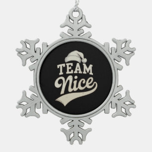 Ornement Flocon De Neige Équipe Nice Chapeau de Père Noël Noël Xmas Famille