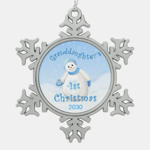 Ornement Flocon De Neige Ęr bonhomme de neige de Noël de la petite-fille
