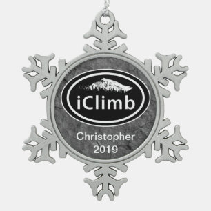 Ornement Flocon De Neige Escalade personnalisée iClimb Noël de montagne