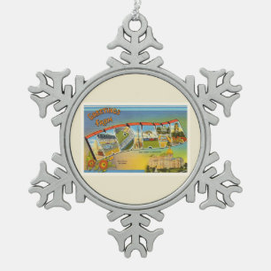 Ornement Flocon De Neige État de l'Indiana DANS le vieux souvenir de