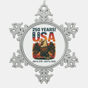 Ornement Flocon De Neige États-Unis 250 ans – Aigle américain patriotique 4