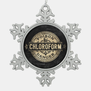 Ornement Flocon De Neige Étiquette de poison de chloroforme de style vintag