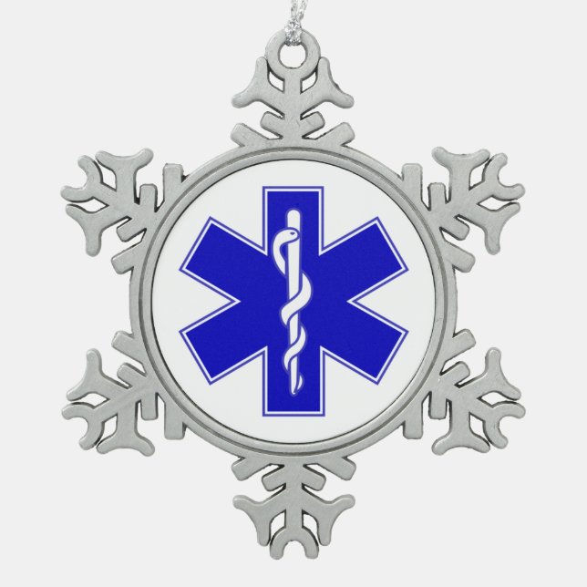 Ornement Flocon De Neige Étoile d'EMT de la vie (Devant)