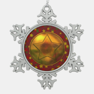 Ornement Flocon De Neige Étoile d'or