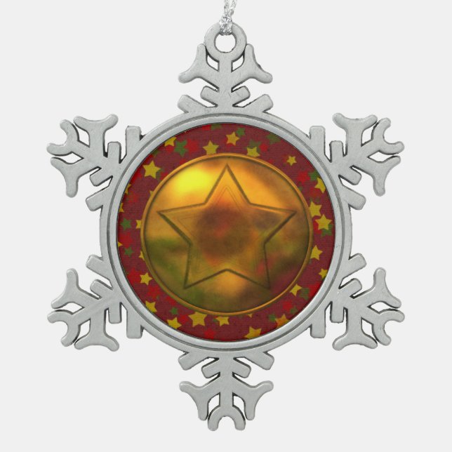 Ornement Flocon De Neige Étoile d'or (Devant)