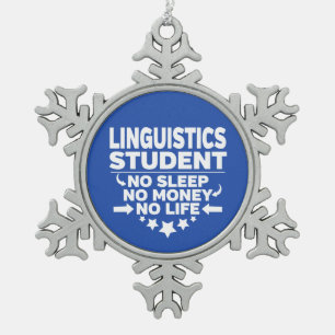 Ornement Flocon De Neige Étudiant linguistique sans vie ni argent
