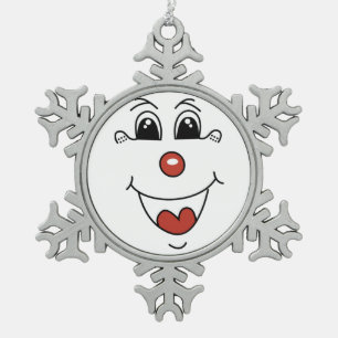 ORNEMENT FLOCON DE NEIGE FACE DE CLOWN