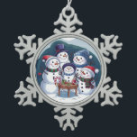 Ornement Flocon De Neige Famille Snowman<br><div class="desc">Famille Snowman</div>