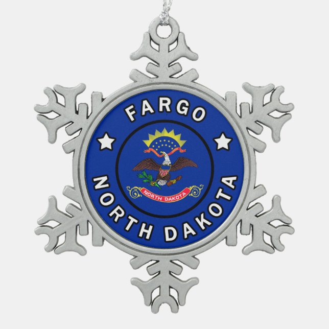 Ornement Flocon De Neige Fargo Dakota du Nord (Devant)