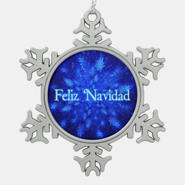 Ornement Flocon De Neige Feliz Navidad - Snowburst (Devant)