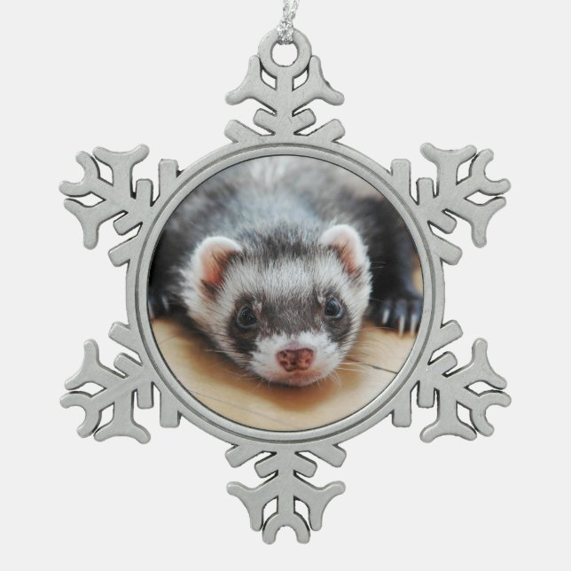 Ornement Flocon De Neige Ferret Cute Sable (Devant)