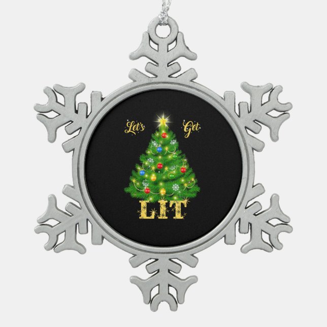Ornement Flocon De Neige Fête de Noël (Devant)