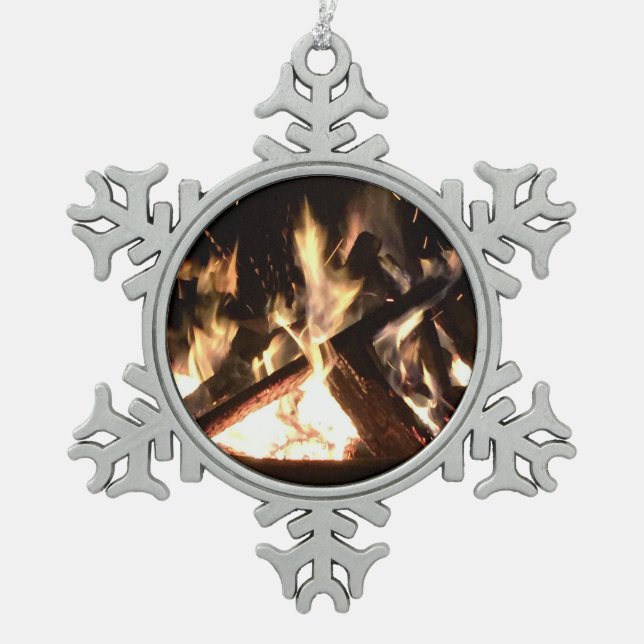Ornement Flocon De Neige Feu (Devant)