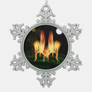 Ornement Flocon De Neige Feu d'incendie