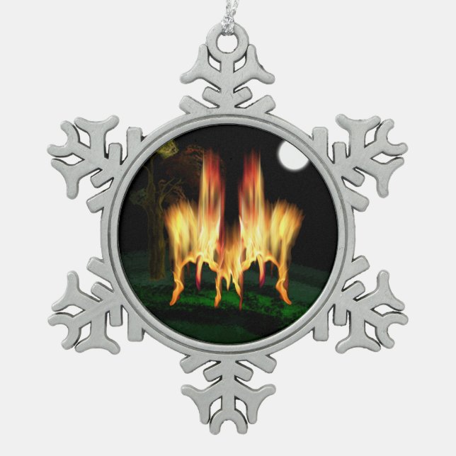 Ornement Flocon De Neige Feu d'incendie (Devant)