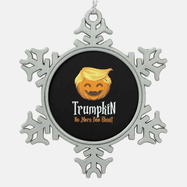 Ornement Flocon De Neige Feuille de livre de Trumpkin Funny Halloween (Devant)