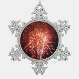 Ornement Flocon De Neige Feux d'artifice rouge, blanc et bleu II Patriotiqu