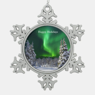 Ornement Flocon De Neige Feux nordiques en hiver