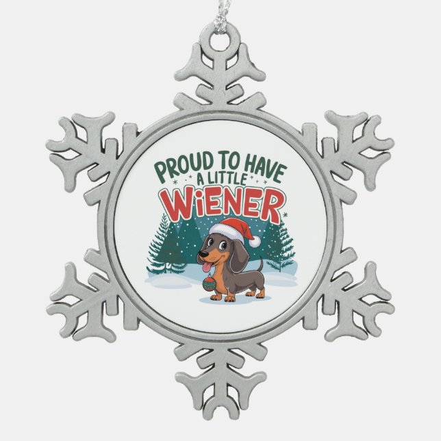 Ornement Flocon De Neige Fier de posséder un petit wiener (Devant)