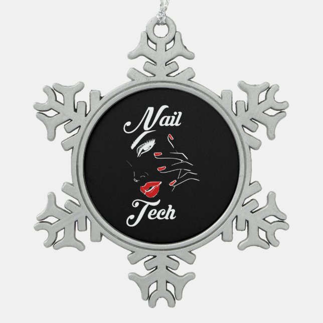 Ornement Flocon De Neige Fière technologie à ongles (Devant)