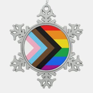 Ornement Flocon De Neige Fierté de progrès LGBTQ+