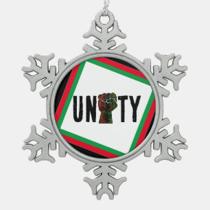 Ornement Flocon De Neige fierté noire drapeau rouge vert poing panafricain