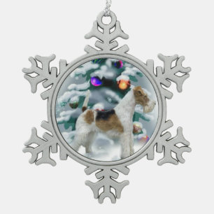 Ornement Flocon De Neige Fil Fox Terrier Noël
