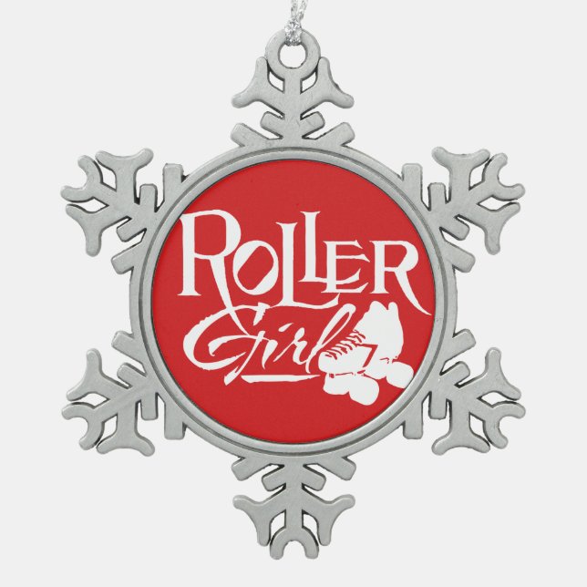 Ornement Flocon De Neige Fille de rouleau, rouleau Derby (Devant)