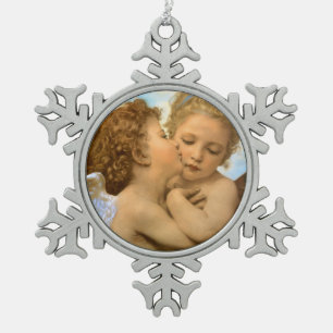Ornement Flocon De Neige First Kiss (détail d'ange) par Bouguereau