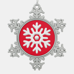 Ornement Flocon De Neige Flacon de neige blanc épuré et minimaliste moderne