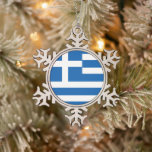 Ornement Flocon De Neige Flag de Greece<br><div class="desc">Drapeau officiel de Grèce. Beautiful blue and white stripes with blue cross in the corner. Great vend à Greek,  patriotic Greece venin et à awesome venin pour travellers to Greece.</div>