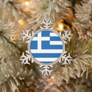 Ornement Flocon De Neige Flag de Greece