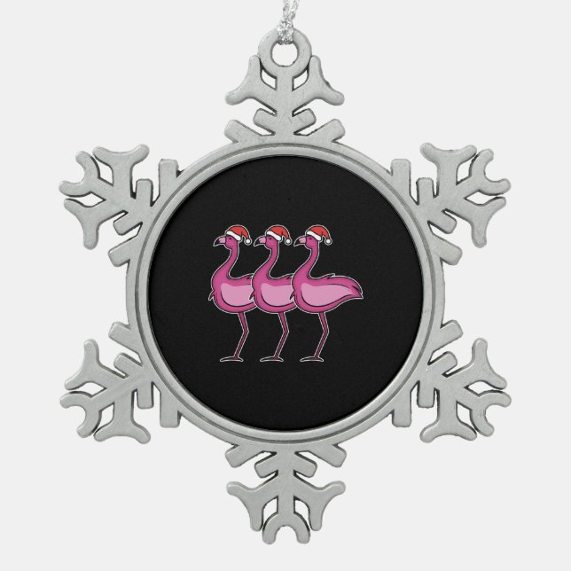 Ornement Flocon De Neige Flamant rose Noël (Devant)
