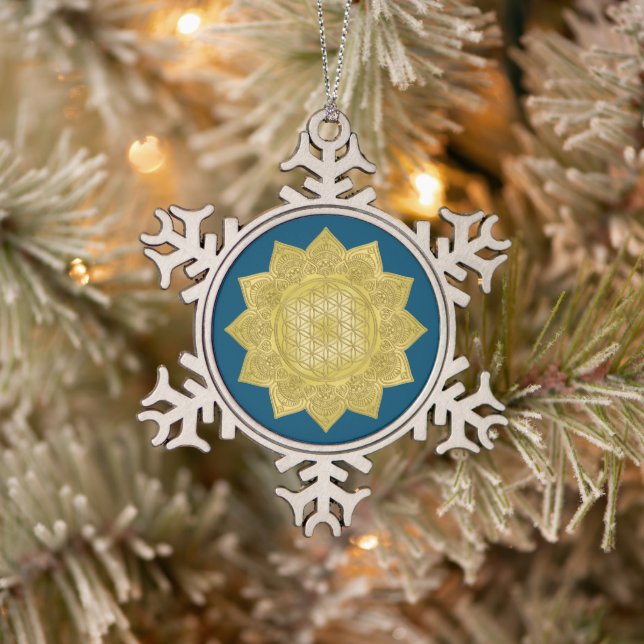 Ornement Flocon De Neige Fleur De Vie - Indien Mandala 4 (Arbre)
