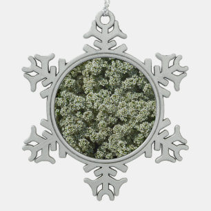 Ornement Flocon De Neige Fleurs d'Alyssum doux Floral blanc