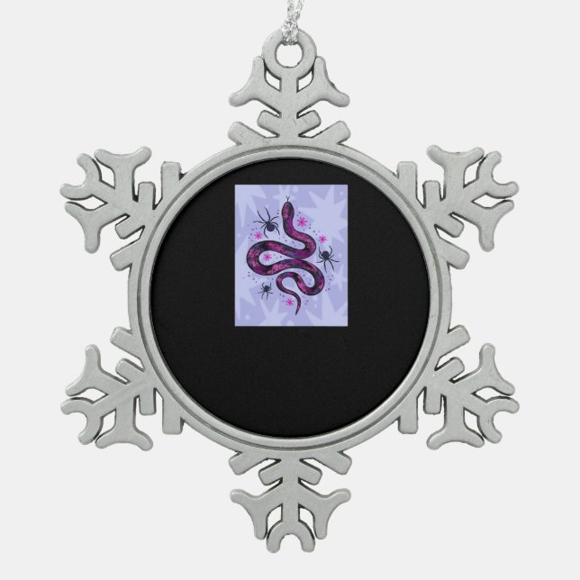 Ornement Flocon De Neige Fleurs d'araignées de serpent Whimsigoth (Devant)